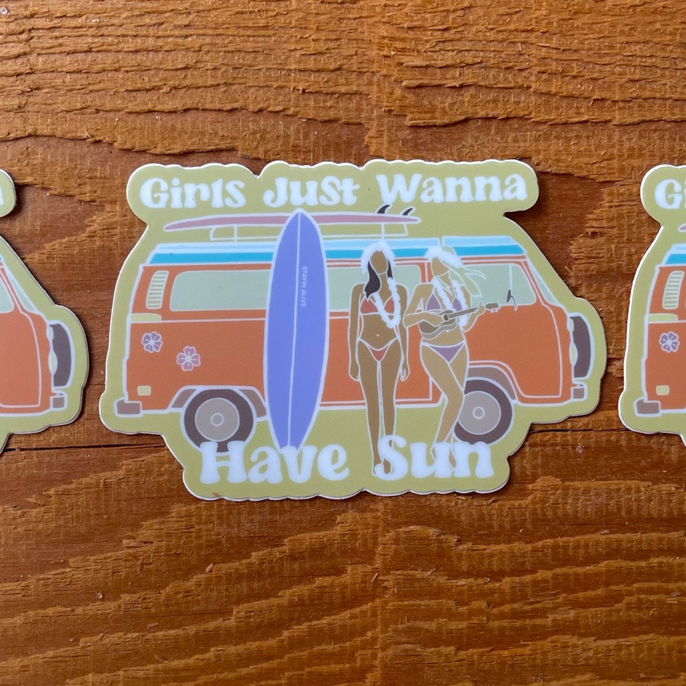 Girls Just Wanna Have Sun Stickers